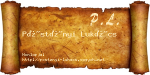 Pöstényi Lukács névjegykártya